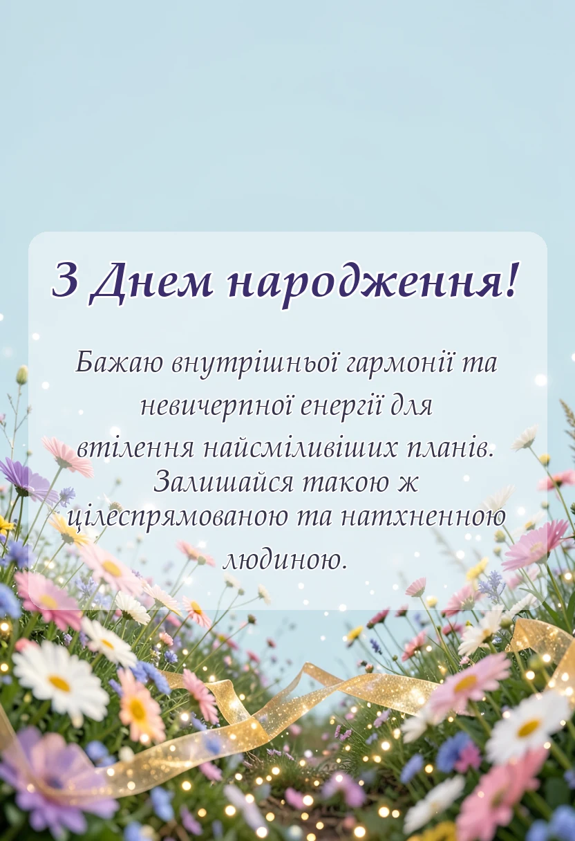 красива листівка: привітання з днем народження жінці та чоловікові