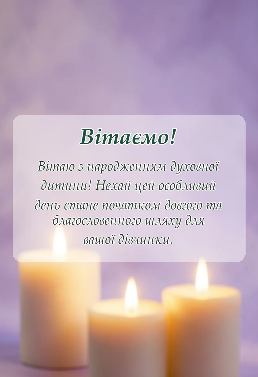 красива листівка: привітання з хрестинами дівчинки