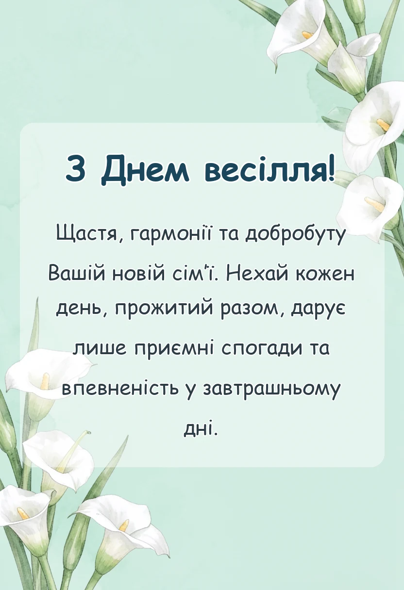 красива листівка: картинки з весіллям українською