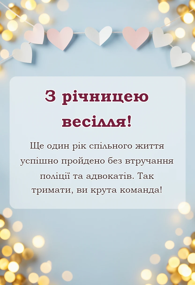 вітальна листівка - прикольні привітання з річницею весілля