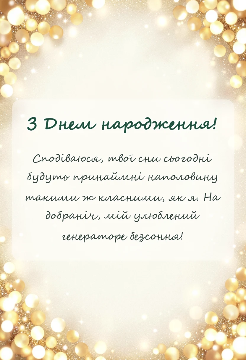 унікальна листівка - романтичне побажання на добраніч