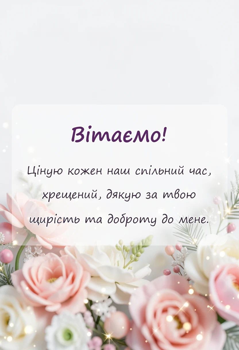 унікальна листівка - слова вдячності хрещеному батьку