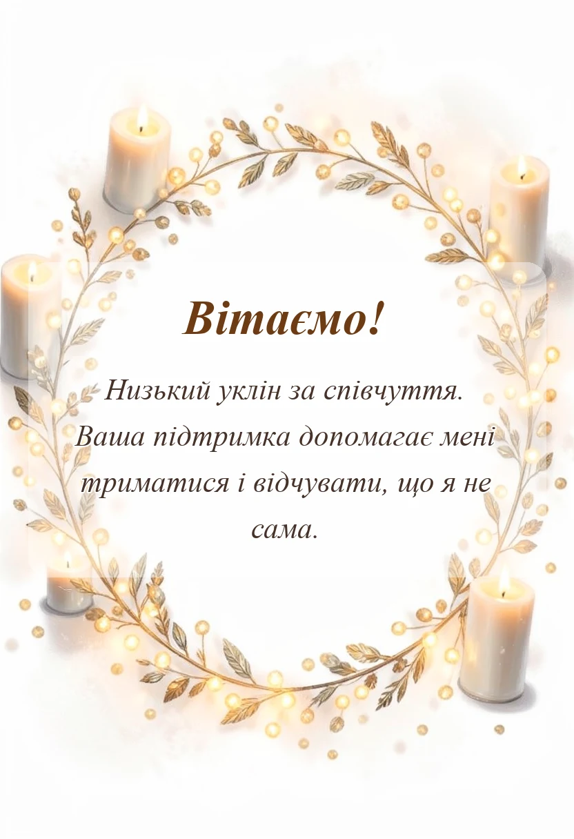 красива листівка: слова подяки за співчуття