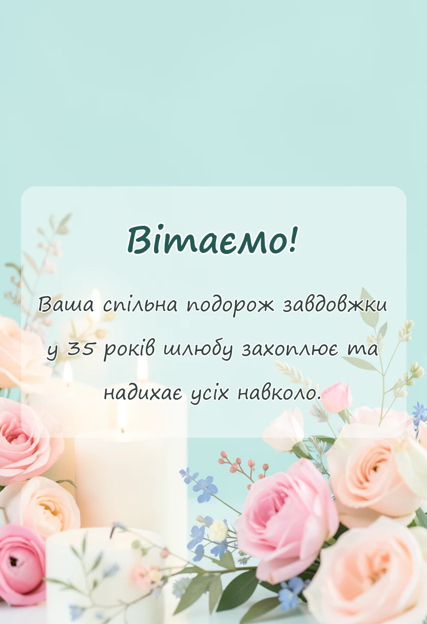 вітальна листівка - картинки з 35 років весілля