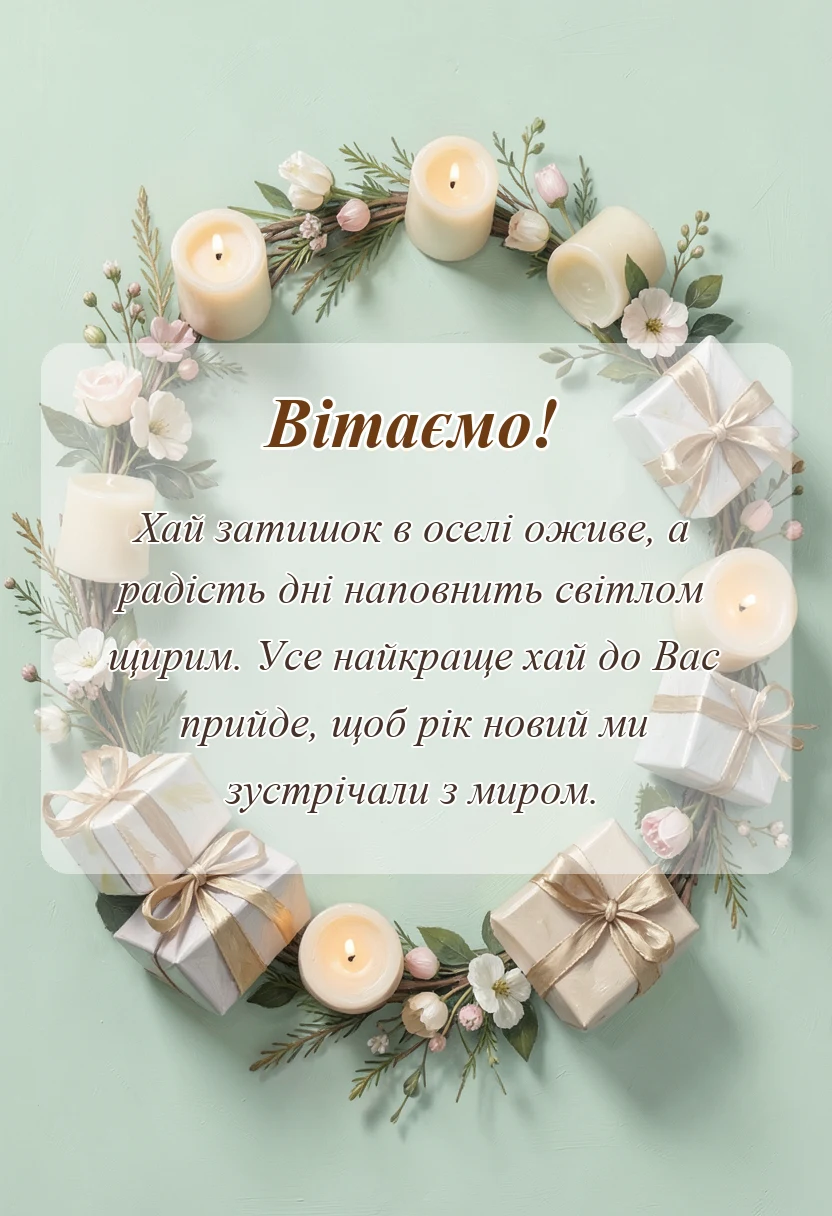 красива листівка: привітання з новим роком текст