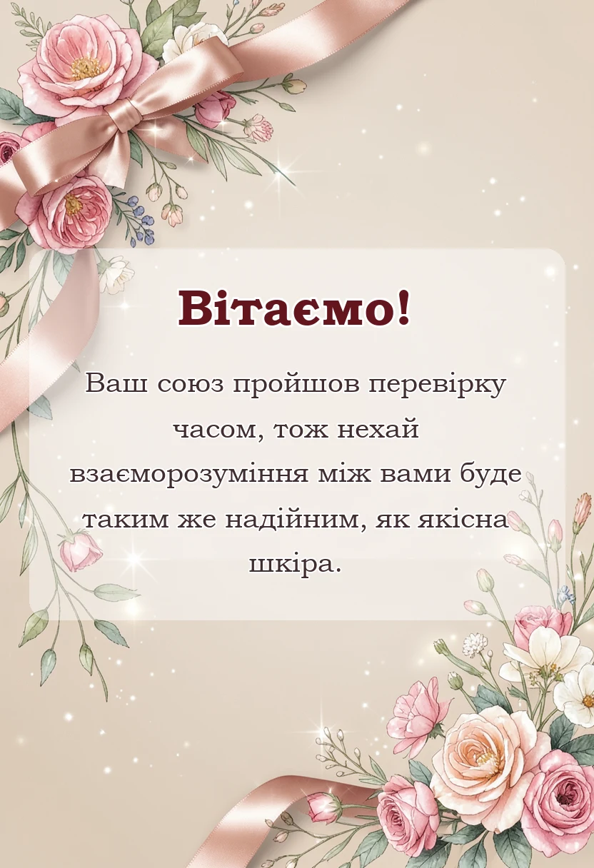 листівка з побажанням - картинки з шкіряним весіллям