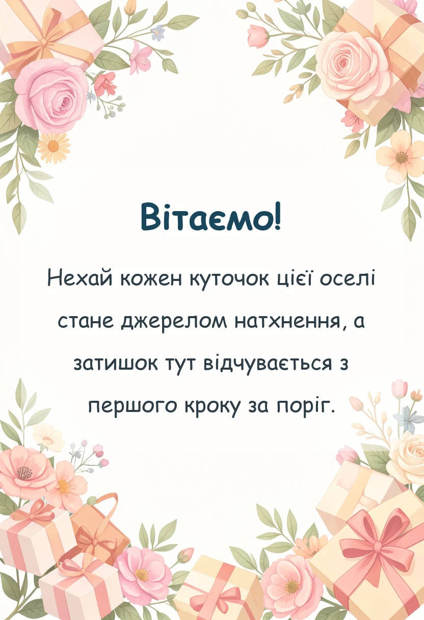 святкова картинка: тост на новосілля своїми словами