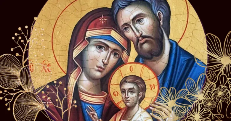 Ікона Пресвятої Богородиці з Ісусом та Йосифом у квітах