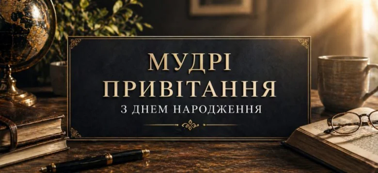 Мудрі привітання з днем народження на темному фоні