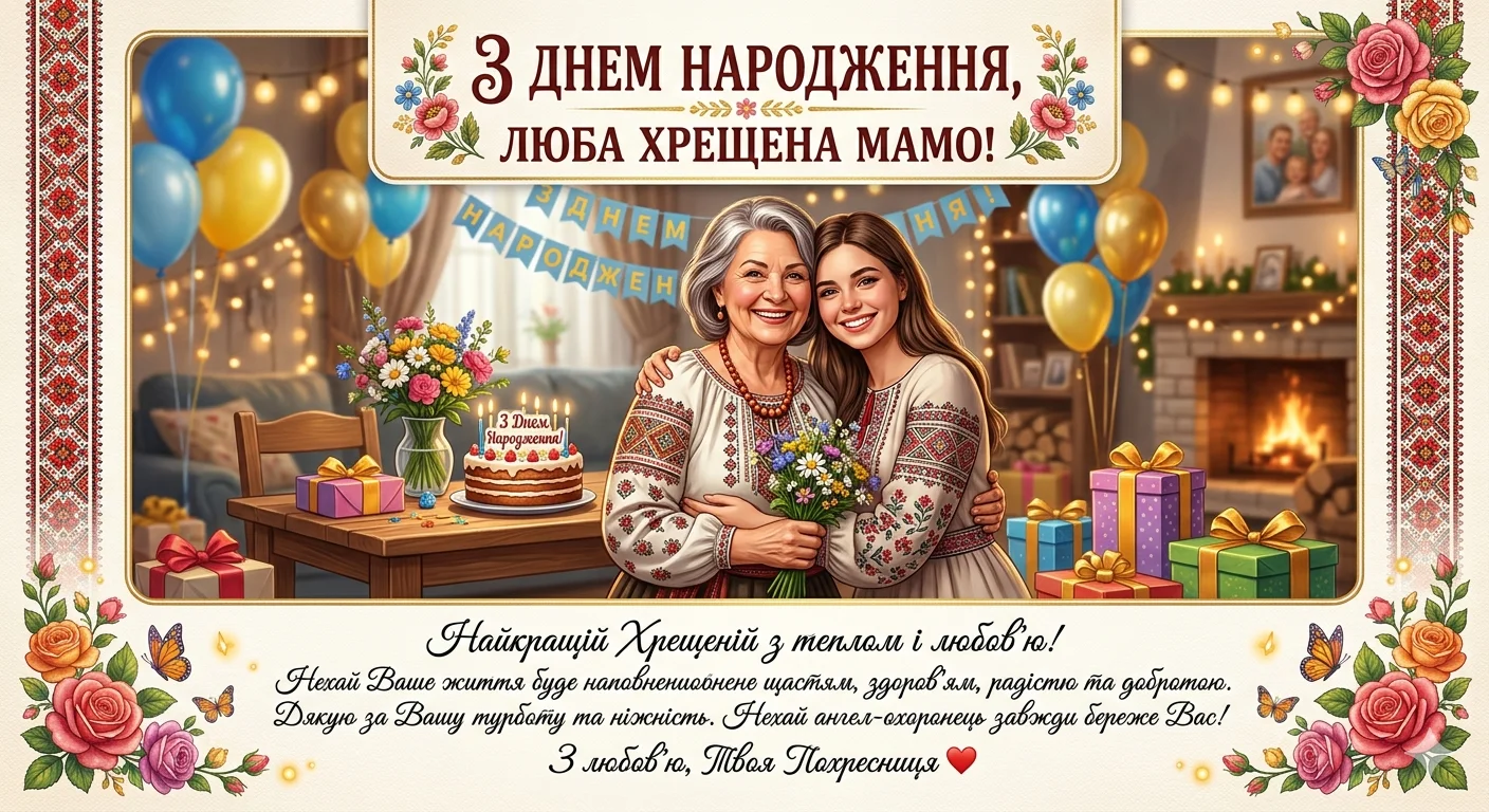 Хрещена з хресною мамою на день народження